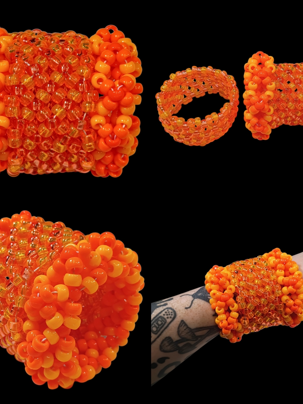Orange Creamsicle Dream - Rotating Cuff - Kandi Bracelet - EDM Rave Festival